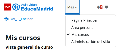 Enlace a mis cursos del Aula Virtual.
