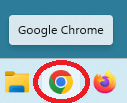 Logo de Chrome en la barra de herramientas.