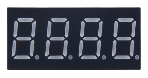 Display de 7 segmentos y 4 dígitos. Vista superior.