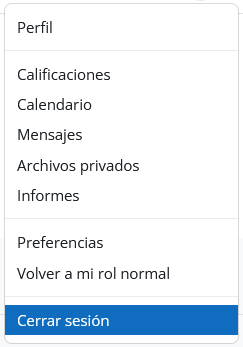 Cerrar sesión del Aula Virtual.