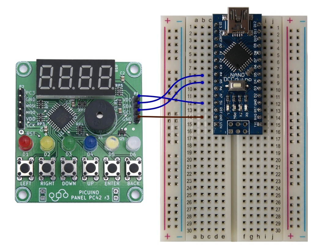 Conexión Arduino Nano con Panel PC42 r3.