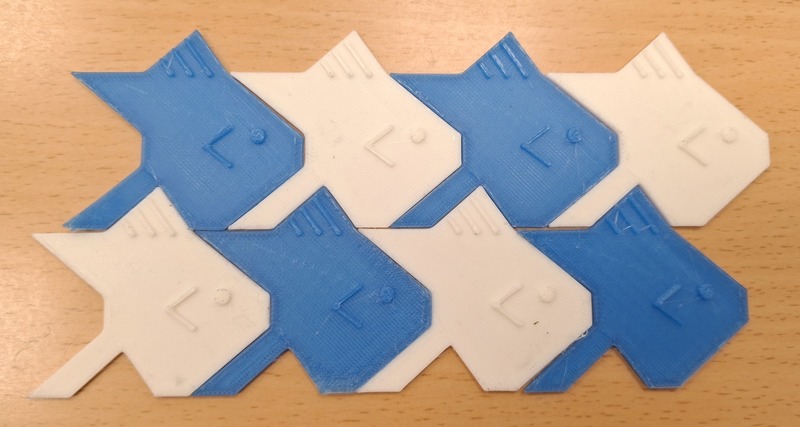 Teselado de peces impreso en 3D.