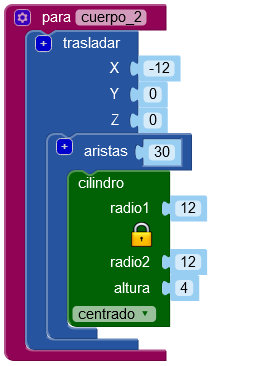 Programa de la arandela en 3D.