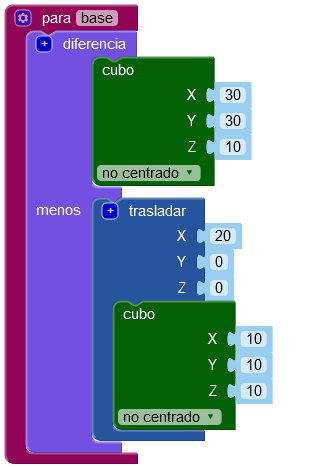 Programa de la pieza simple 05 en 3D.