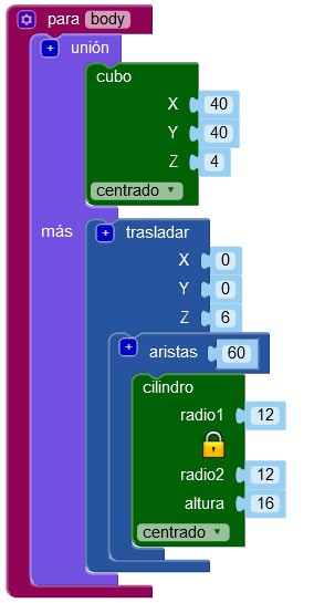 Programa de la pieza de sujeción para tubo en 3D.