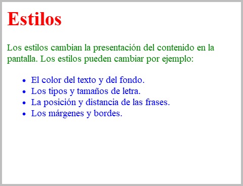 Resultado de visualizar los ficheros css-file.html y css-file.css en un navegador