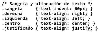 Código del fichero css-text-align.css