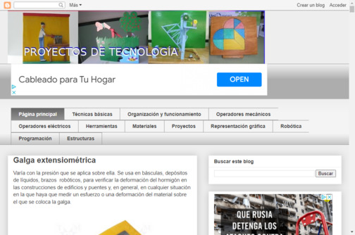 Screenshot de la página web Blog del profesor de Tecnología.